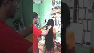 super long hair to short hair cutting