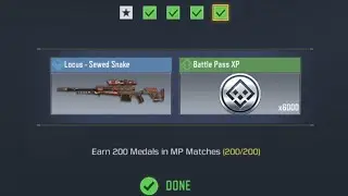 How to get Locus Sewed Snake Rifle | How to get 200 Medals in MP Matches | gameplay #