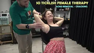 LADY RABIA IS TICKLISH EVERYWHERE - BACK ACNE REMOVAL - ASMR STRESS RELIEF BODY MASSAGE - CRACKS