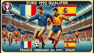 France vs Spain | Full Match | UEFA Euro 1992 Qualification | Matchday 7 | February 20, 1991