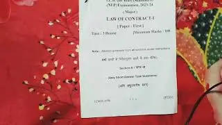 Law of contract-1 | LL.B first semester previous year question paper | llb paper | LL.B first year 