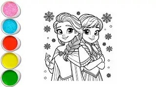 Beautiful Elsa & Anna Drawing for Kids, Easy Drawing for kids | Let's Draw Together