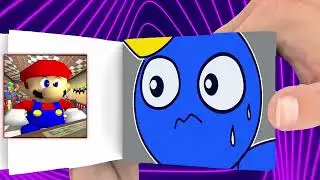 Mario React to Rainbow Friends Blue x Green Kiss   Flipbook Animation
