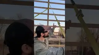 Straightening Walls With String Line And Ratchet Straps #diy #construction #barn #building #nice