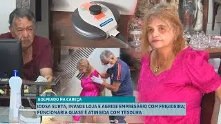 IDOSA SURTA, INVADE LOJA E AGRIDE EMPRESÁRIO COM FRIGIDEIRA, FUNCIONÁRIA QUASE É ATINGIDA COM TESOUR