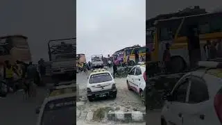 People returning to Kathmandu after celebrating Dashain. Scene from Kalanki!