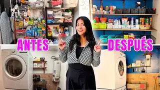 💦 ORGANIZANDO y DECORANDO LA LAVANDER&Iacute;A y ZONA DE LIMPIEZA de MI CASA 🪣 💕 | CAMBIO TOTAL!