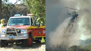 2025-03-23: Bushfire Emergency - Light Tanker & Bell 214B-1 Helitak Water Drops (Excerpts)