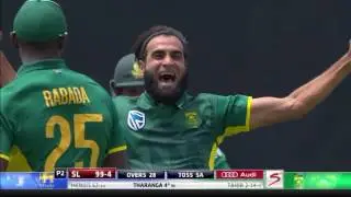 ACTION: Imran Tahir takes 3-26 vs Sri Lanka