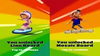 Unlocked Lion Board VS Mosaic Board On Subway Surfers!