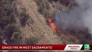 Grass Fire Sparks In West Sacramento