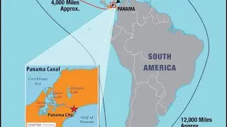 Panama Canal and Suez canal location on map