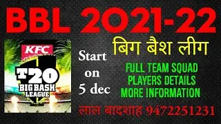 Big Bash League 2021-22 All Teams Final Squad | BBL Full Squad 2021 | BBL 2021-22 Player list | BBL