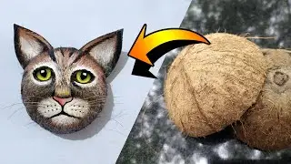 Coconut Shell Craft Ideas/Coconut shell Painting ideas