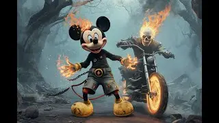 Mickey Mouse + Ghost Rider Fusion: A Wild AI Character Creation!