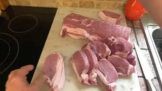 Pork loin cut into pork chops