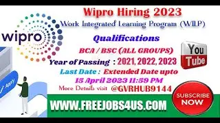 Wipro Hiring for Fresher 2023 || Location: PAN INDIA || Graduates in 2021,2022,2023 || Online Apply