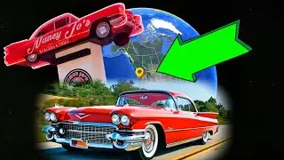 🍔1959 Red Cadillac on a Sign Pole! 🚗 | Google Maps | Google Earth!