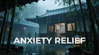 12 Hours Enchanting Night Rain in Bamboo Temple Garden with Lanterns to Calm Your Anxious Mind 🏮