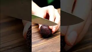 ASMR Cutting Black Strawberry #oddlysatisfying #strawberry