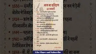 25 जनवरी का इतिहास | आज का इतिहास | today history in hindi