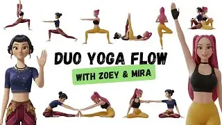 Kids Duo yoga poses | Best partner yoga poses with Zoey & Mira - Kpop demon Hunters