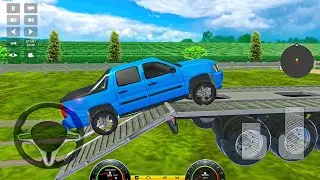 Transporting SUV Cars in Long Trailer Truck - Transport Truck Driver Simulator - Android Gameplay