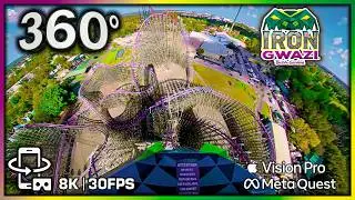 360&deg; DON&rsquo;T LOOK DOWN! 😱 Iron Gwazi 91&deg; Drop (Front & Back Row) | VR Roller Coaster Busch Gardens