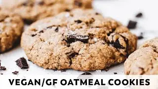 Chocolate Chunk Oatmeal Cookies // vegan, gluten-free, oil-free