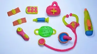DIY How to make polymer clay miniature hospital bag needle face mask