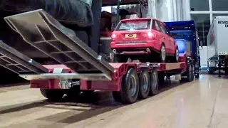 Bruder low loader RC conversion, automatic legs, uncoupling and ramps using Beier infrared unit