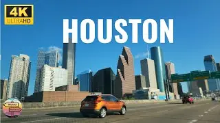 Driving Around Downtown Houston Texas USA #4k60fps