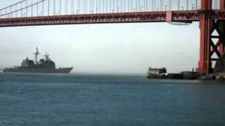 USS Antietam CG 54 departs San Francisco  Bay October 2011