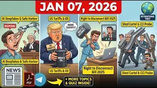🧠GDP 7.4% Boom? | UP वोटर लिस्ट 📉 | Steel Carte l 🚨| AI Deepfake 🤖 | 7 जनवरी UPSC 2026