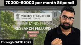 70000 to 80000 per month Stipend in IITs and NITs Through PMRF scheme|