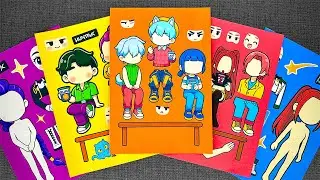 Kpop Demon Hunter BABY CUTE and HANDSOME SAJA BOYS Sticker Book | DIY ASMR Paper