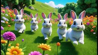 The Bunnies Go Hopping | Fun Bunny Song for Kids | Animated Animal Rhyme for Toddlers