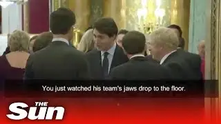 Emmanuel Macron and Justin Trudeau 'caught gossiping about Donald Trump&rsquo; to Boris Johnson