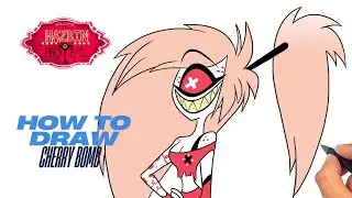 How to draw Cherry Bomb Hazbin Hotel Easy with colour