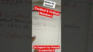 #Cardinal and #Ordinal #Numbers #Maths only for Genius
