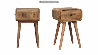 IN3982 - Avora Mini Oak-ish Nightstand, 1 Drawer, Beige | 100% Solid Mango Wood | Artisan Furniture