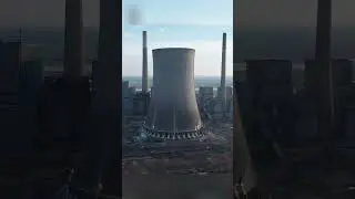 Destroy the giant chimney in an instant with explosives  #demolitionmoments