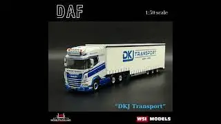 DAF XG+ 6&times;2 tag axle semi with curtain  3 axle &ldquo;DKJ Transport&rdquo;,WSI Truck Models #daf #curtainsider
