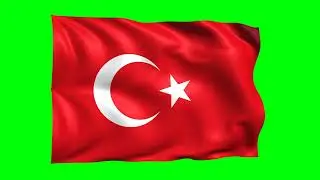 Turkey Waving Flag Green Screen Animation | 3D Flag Animation | Royalty-Free