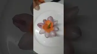 trial make a flower decore #shortvideo #cuttingart #vegetables #art #decoration