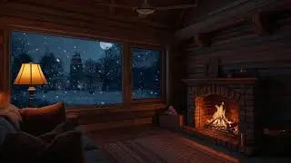 No Ads Cozy Winter Cabin ❄️ Fireplace Ambience with Lo-Fi Lounge Jazz | Relax & Unwind
