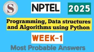 Programming, Data Structures and Algorithms using Python || NPTEL week 1 answers 2025 || #nptel