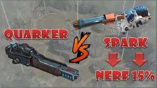 Spark (after nerf 15%) vs Quarker light weapons comparison war robots