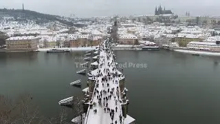 Prague under snow after Storm Goretti arrives in Czech Republic