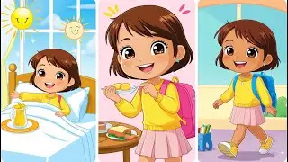 Kids Learn Daily Routine Sequence | Teaching Good Habits from Morning to Night